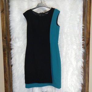 ELLEN TRACY professional teal turquoise dress